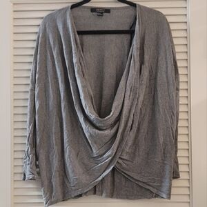 Forever 21- Grey Long-Sleeve Oversized Wrap Top